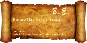 Borovits Ermelinda névjegykártya
